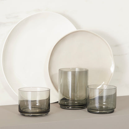 Tuscany Classics Stackable Smoke Tall Glasses, Set of 4