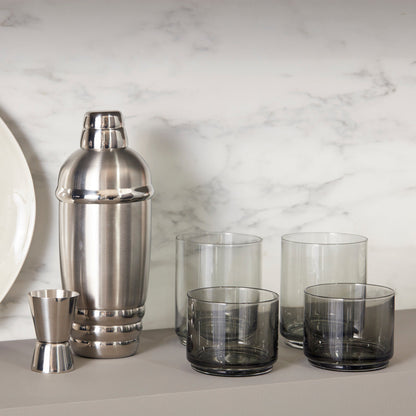 Tuscany Classics Stackable Smoke Tall Glasses, Set of 4