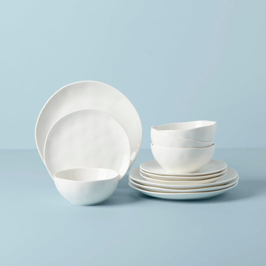 Bay Colors White 12-Piece Dinnerware Set
