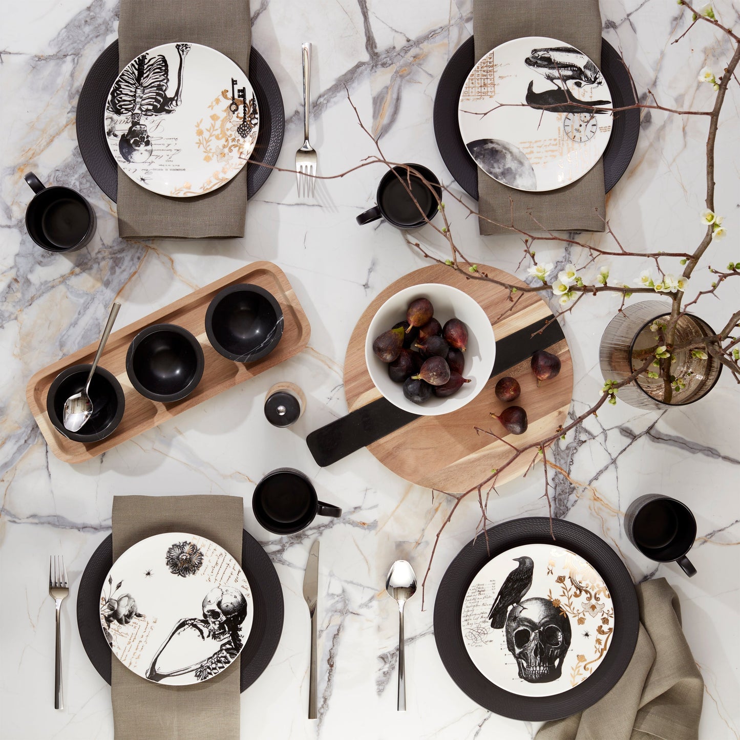 LX Collective Tray with 3 Dip Bowls