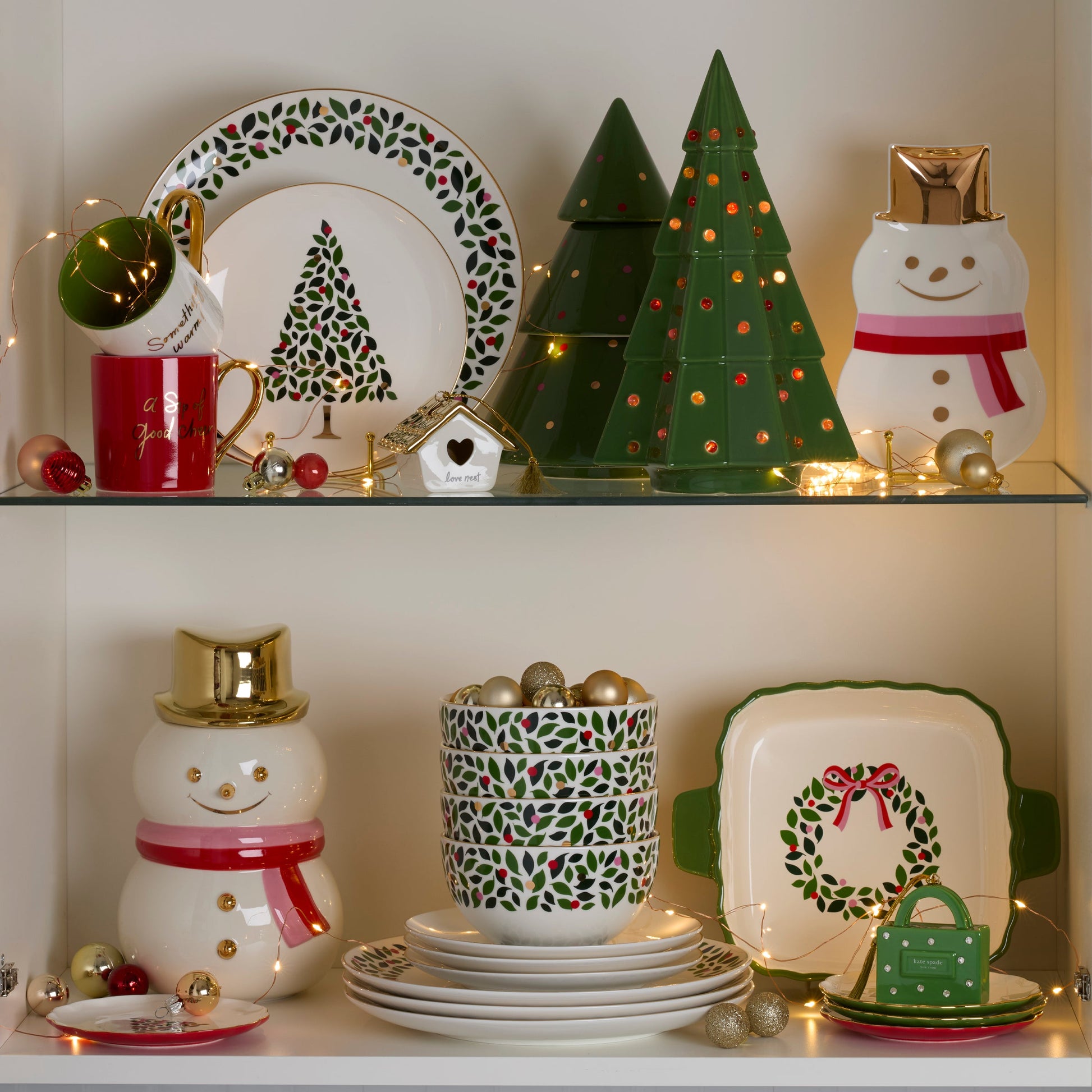 Evergreen Scallop Tidbit Plates, Set of 4