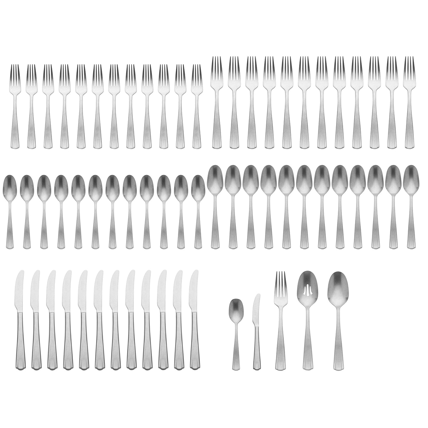 French Perle Scallop Vintage 65-Piece Flatware Set