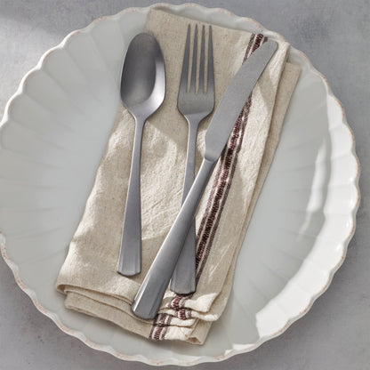 French Perle Scallop Vintage 65-Piece Flatware Set