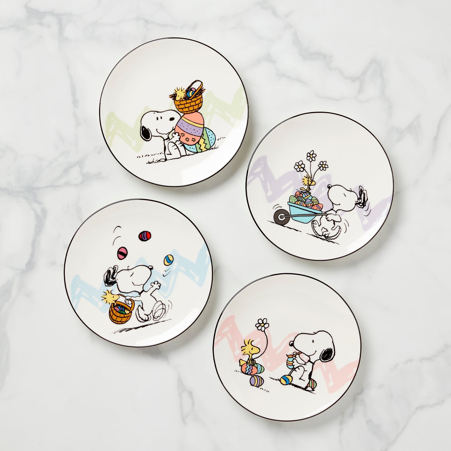 Snoopy Easter Accent Plates, Set of 4