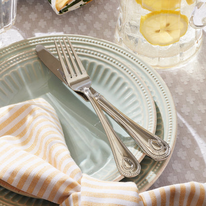 French Perle Groove Ice Blue 12-Piece Place Setting