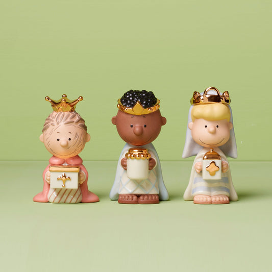 Peanuts Christmas Pageant 3 Kings Figurines