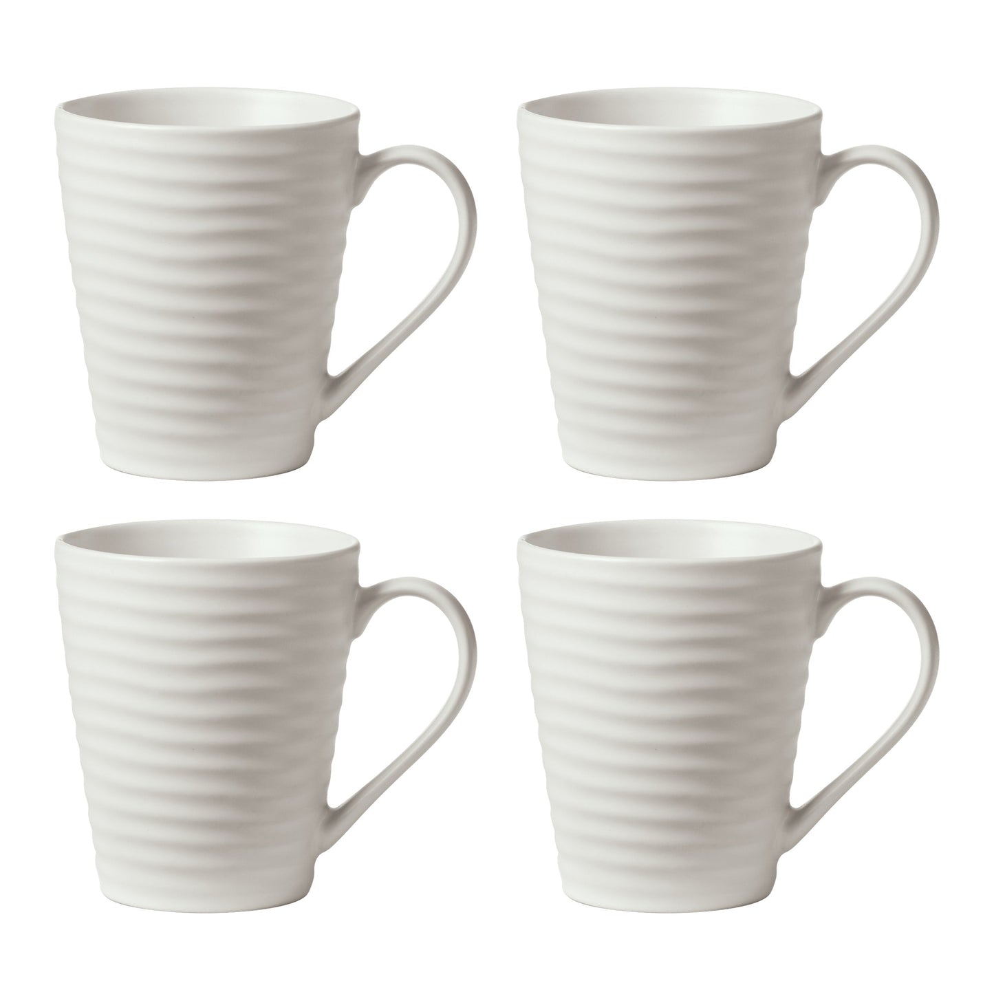 Ridge White Mugs, Set of 4