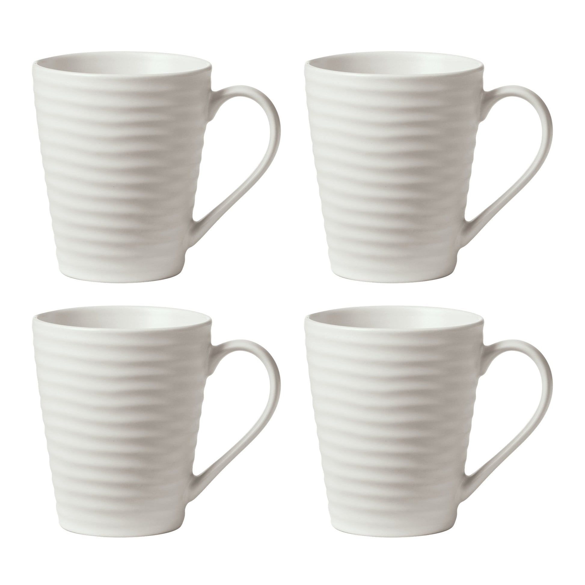 Ridge White Mugs, Set of 4