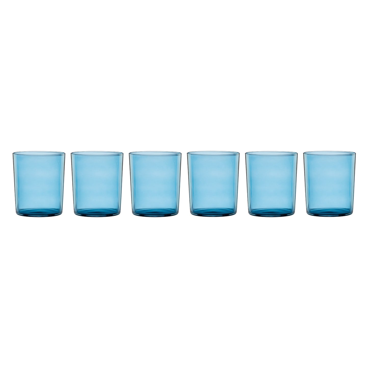 Stackable Blue Tall Glasses, Set of 6