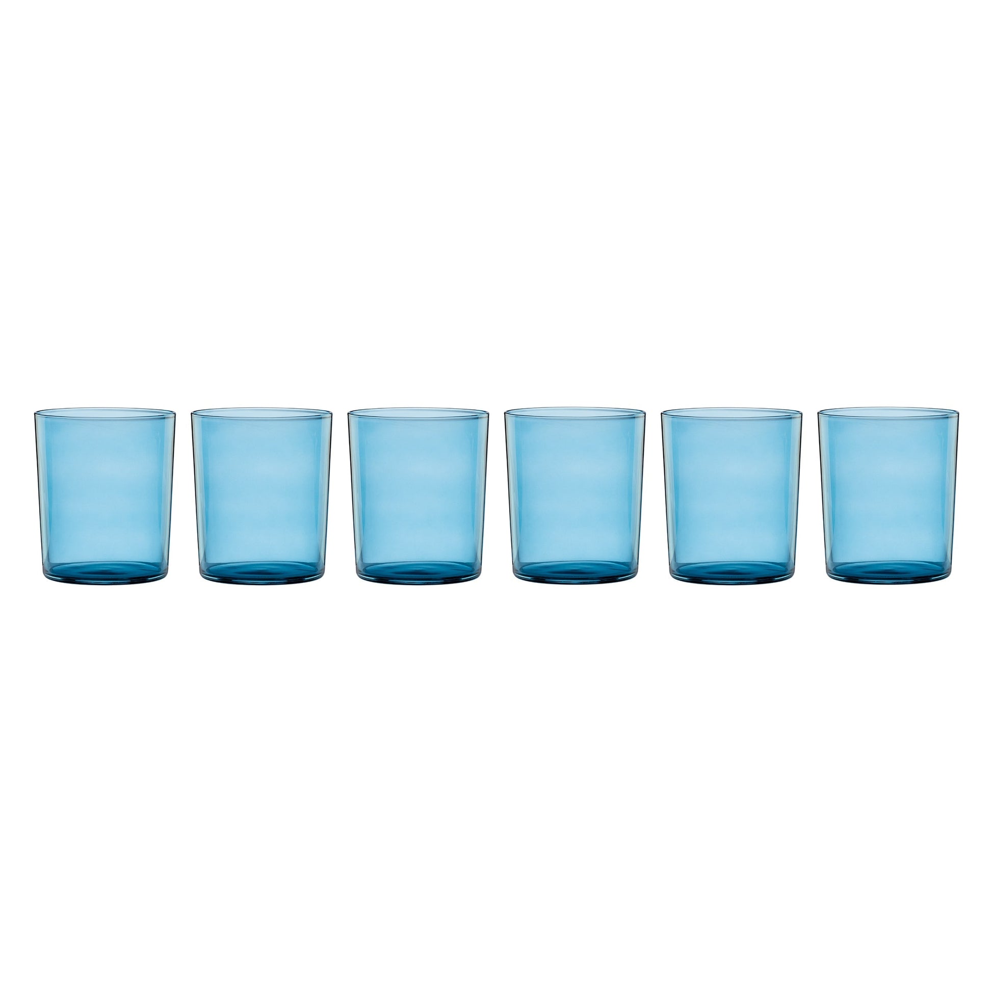 Stackable Blue Tall Glasses, Set of 6