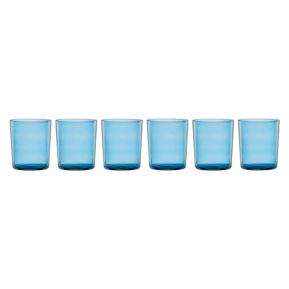 Stackable Blue Tall Glasses, Set of 6
