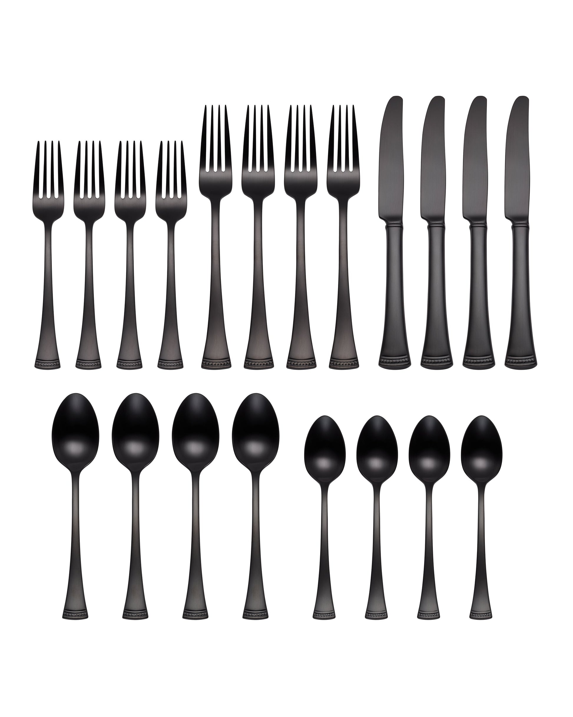 Portola Black Satin 20-Piece Flatware Set