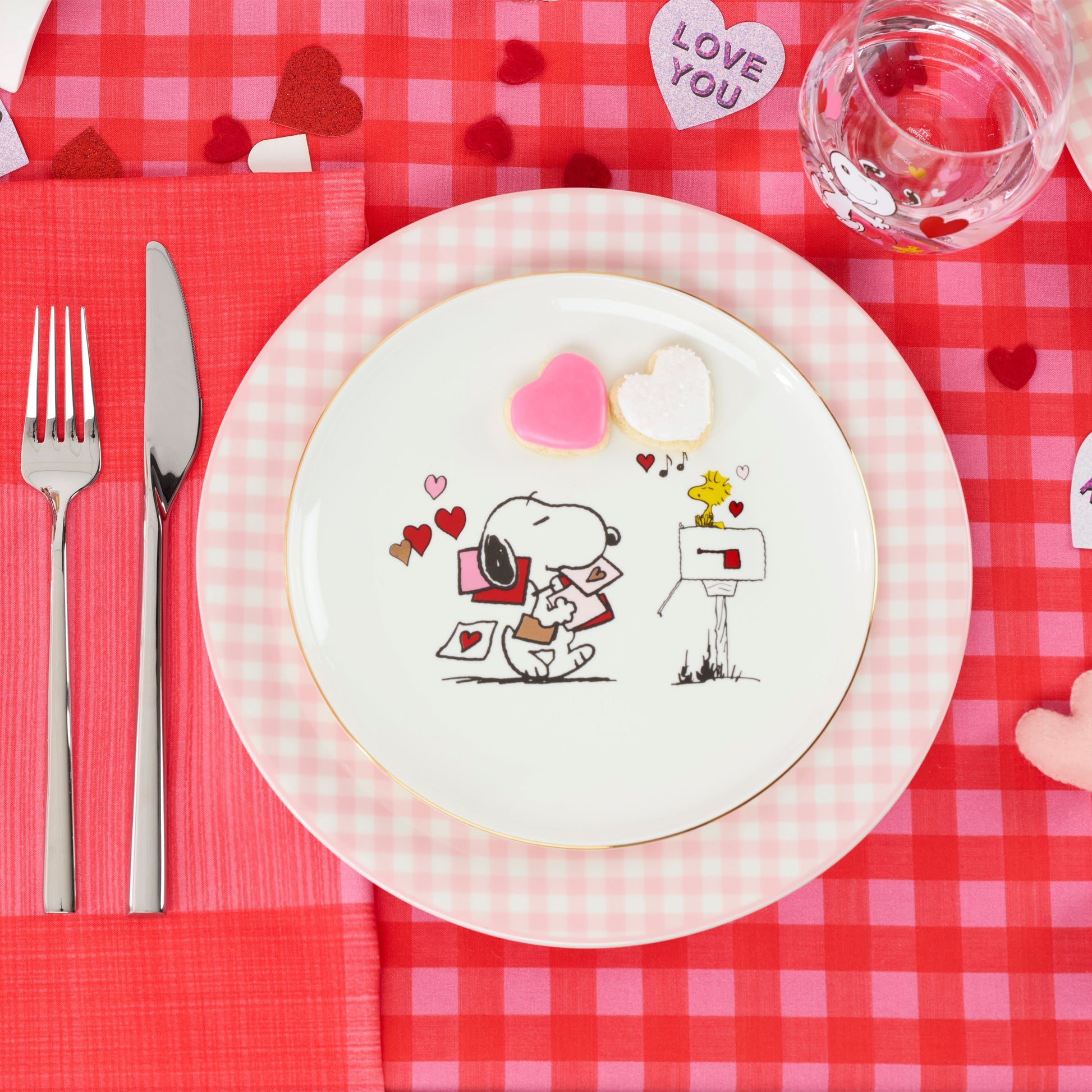 Snoopy Valentine's Day Accent Plates, Set of 4