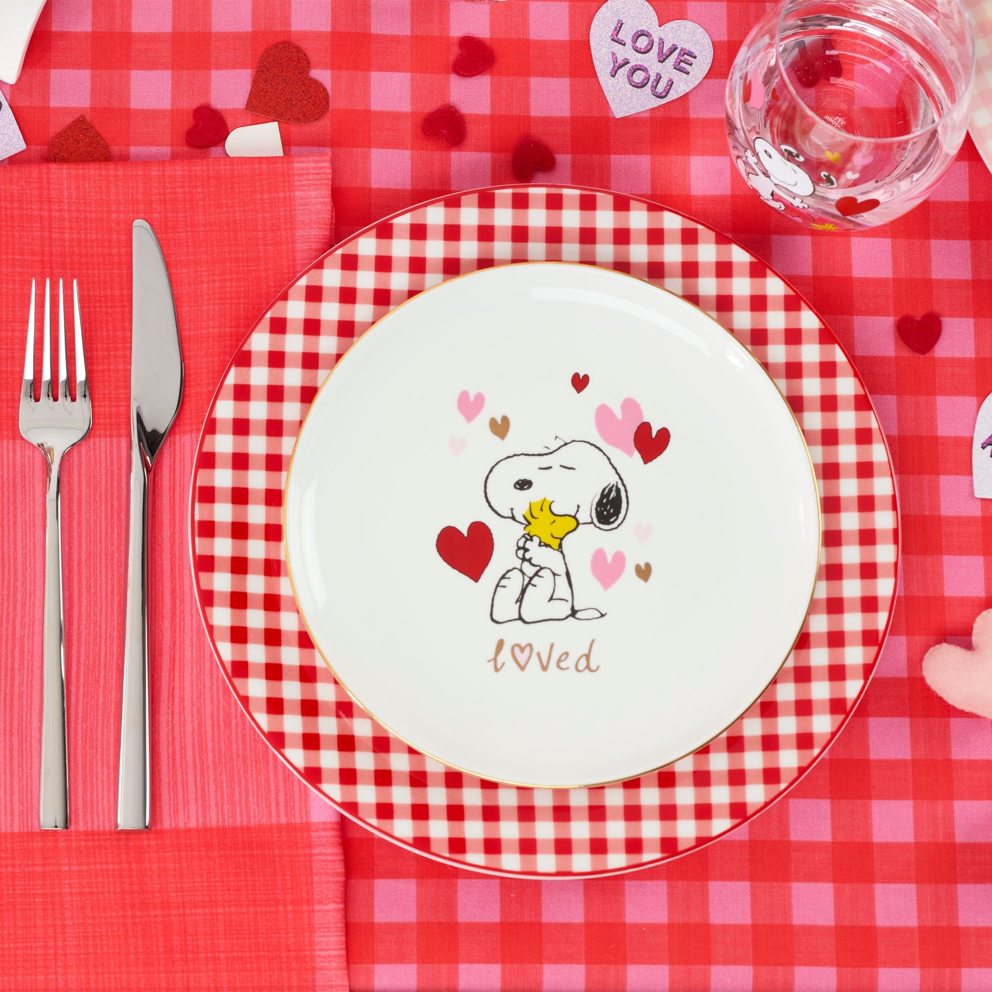 Snoopy Valentine's Day Accent Plates, Set of 4