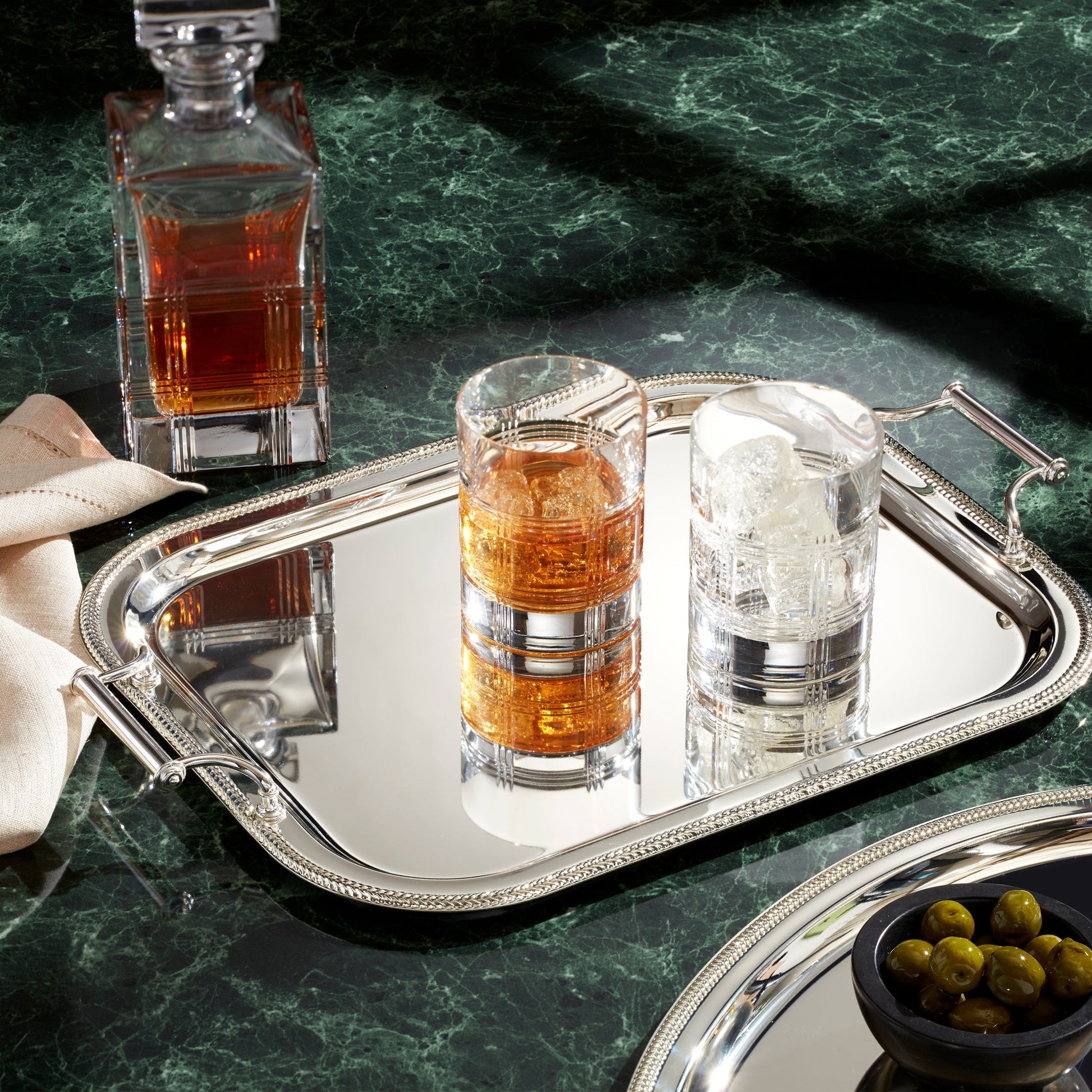Silverplate Rectangular Tray With Handles