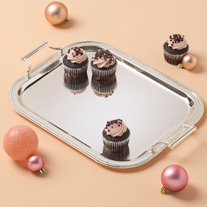 Silverplate Rectangular Tray With Handles