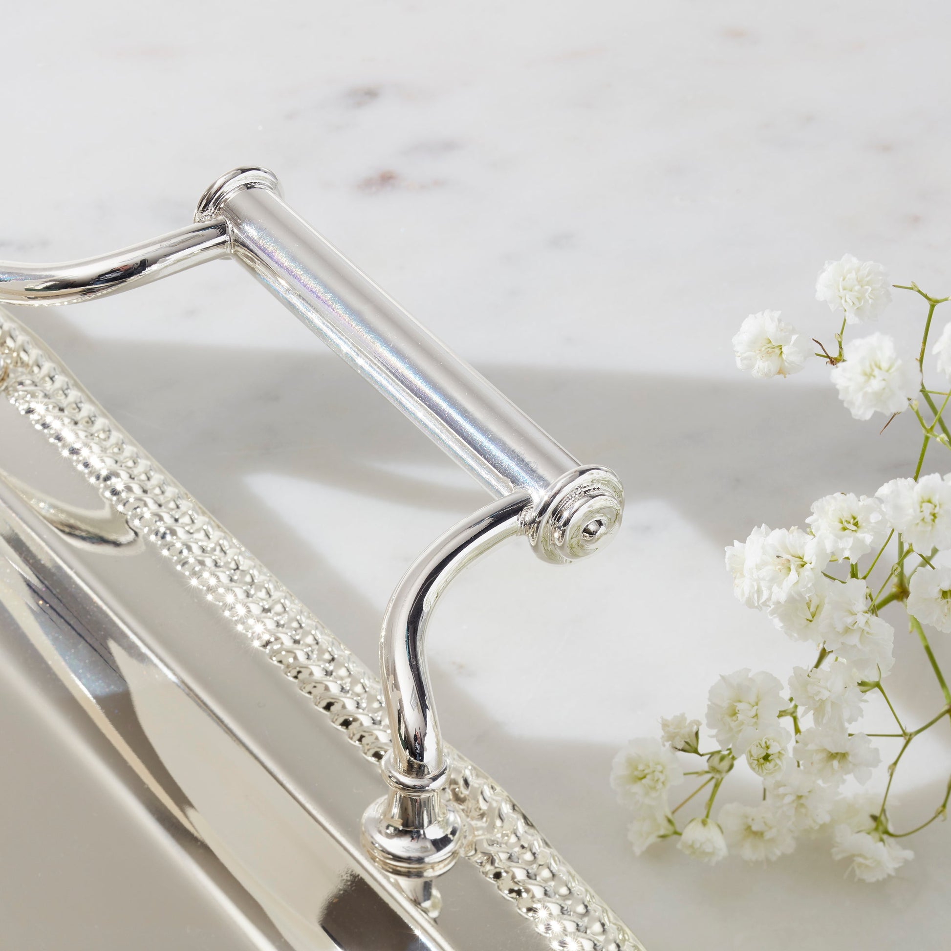 Silverplate Rectangular Tray With Handles