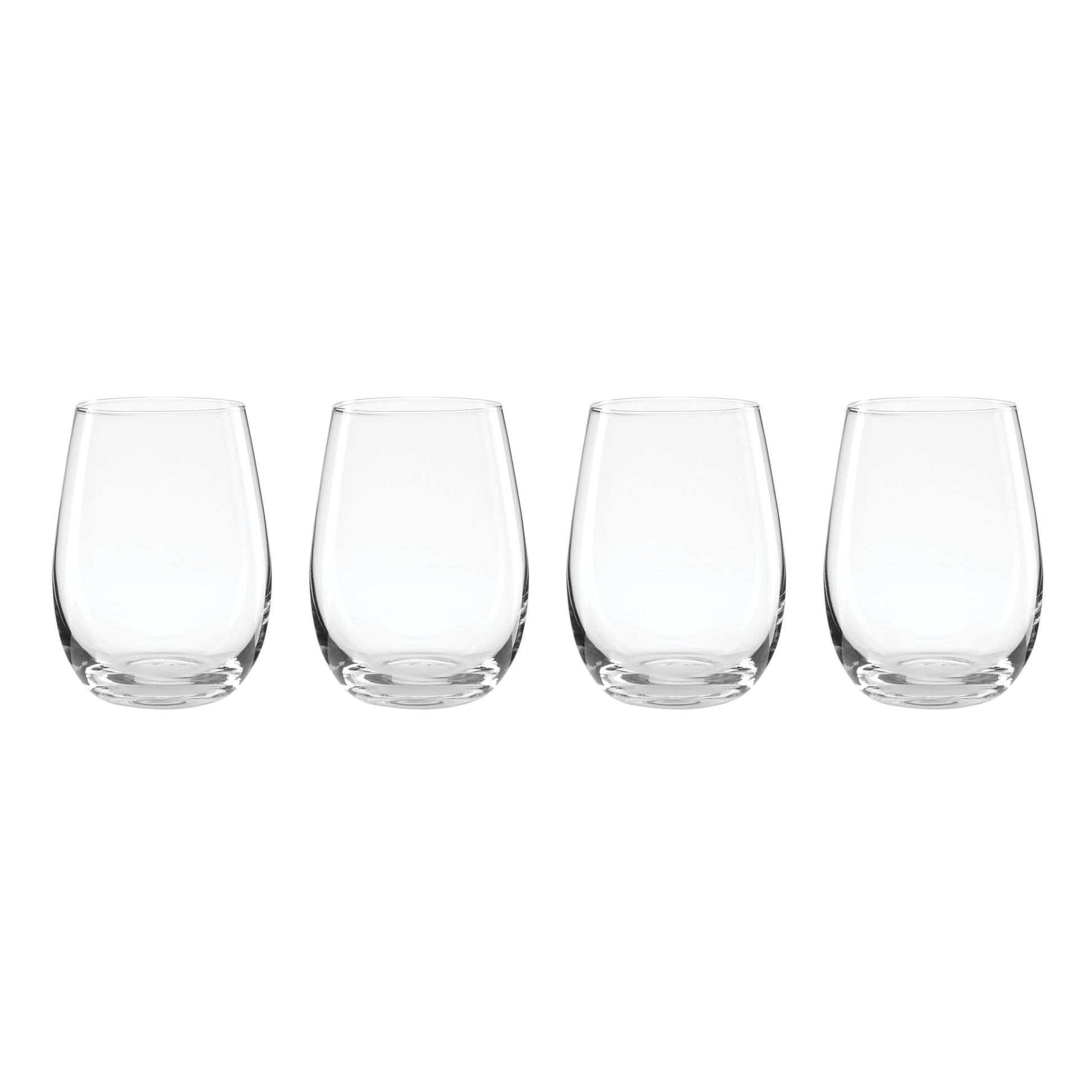 5 O'Clock Stemless Wine Glasses, Set of 4