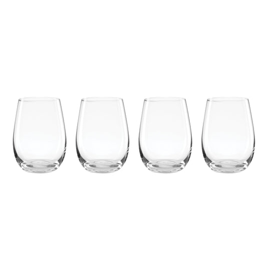 5 O'Clock Stemless Wine Glasses, Set of 4