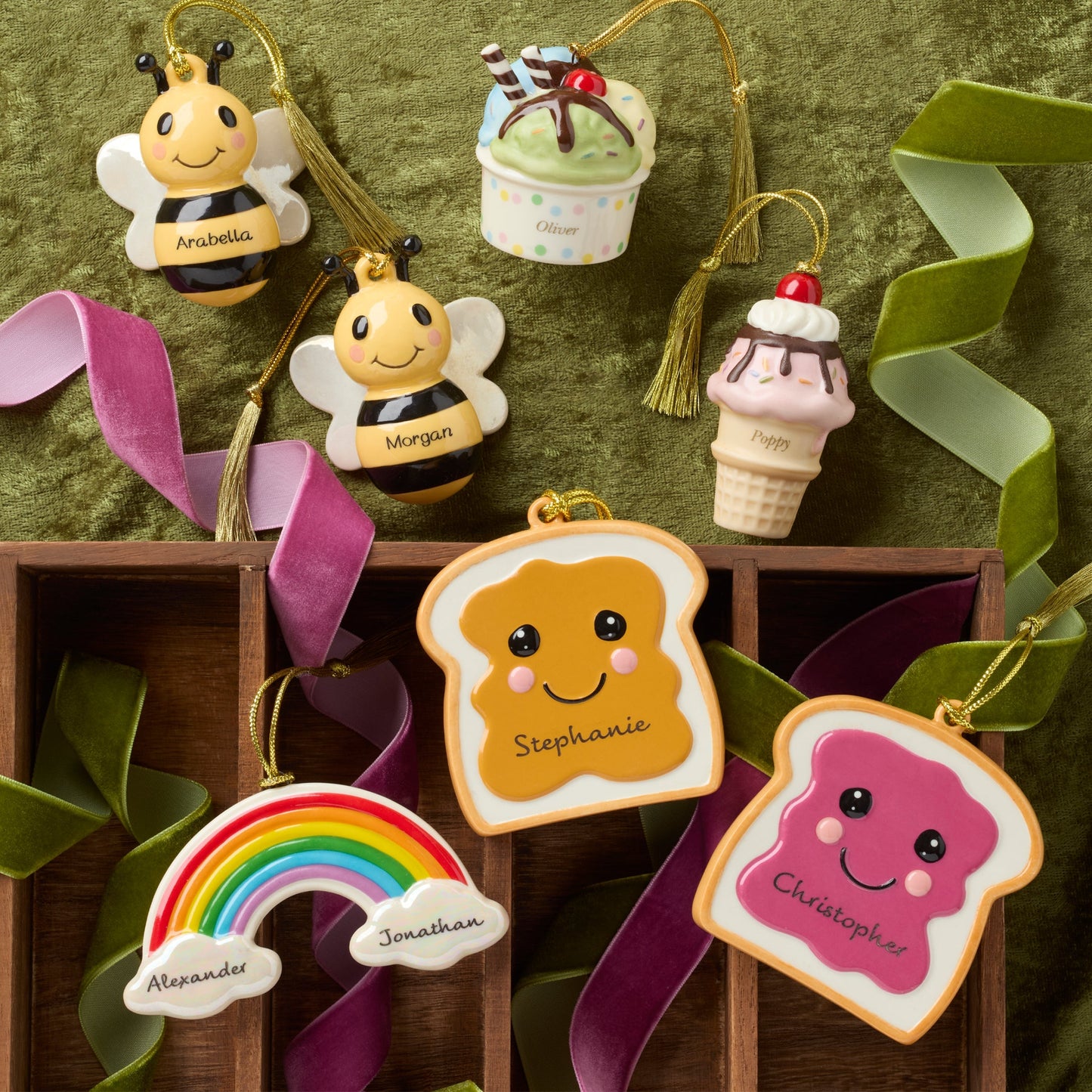 Personalized Ice Cream 2-Piece Ornament Set