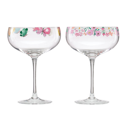 Floral Brights Coupe Glasses, Set of 2