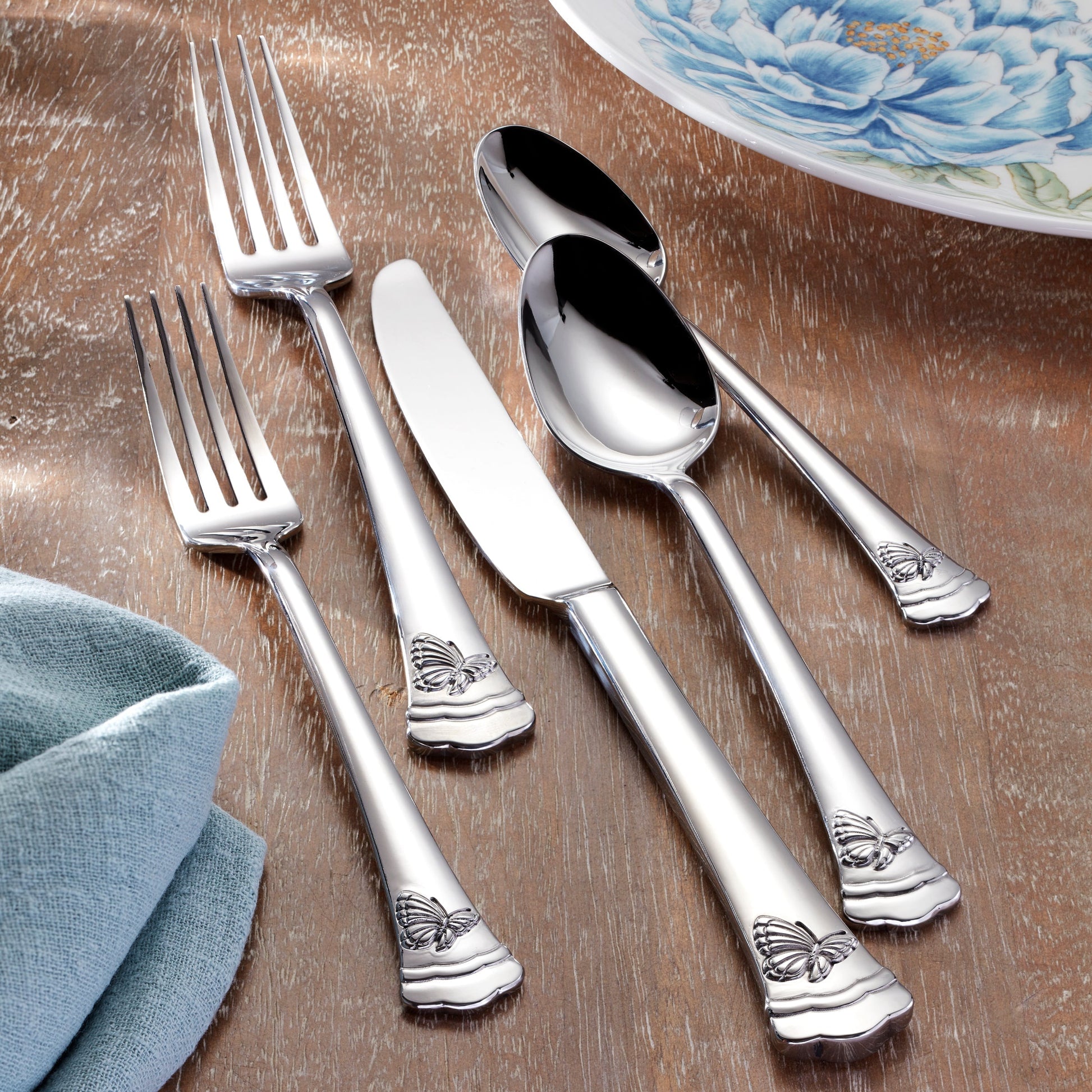 Butterfly Meadow II 65-Piece Flatware Set