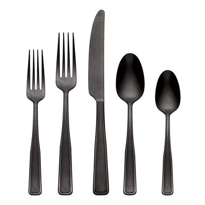 Reid Black Vintage 20-Piece Flatware Set