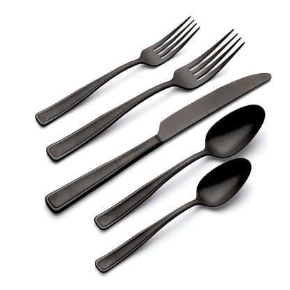 Reid Black Vintage 20-Piece Flatware Set