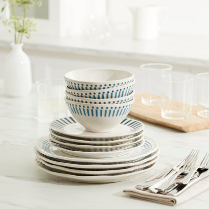 Artisanal Stripe 12-Piece Dinnerware Set