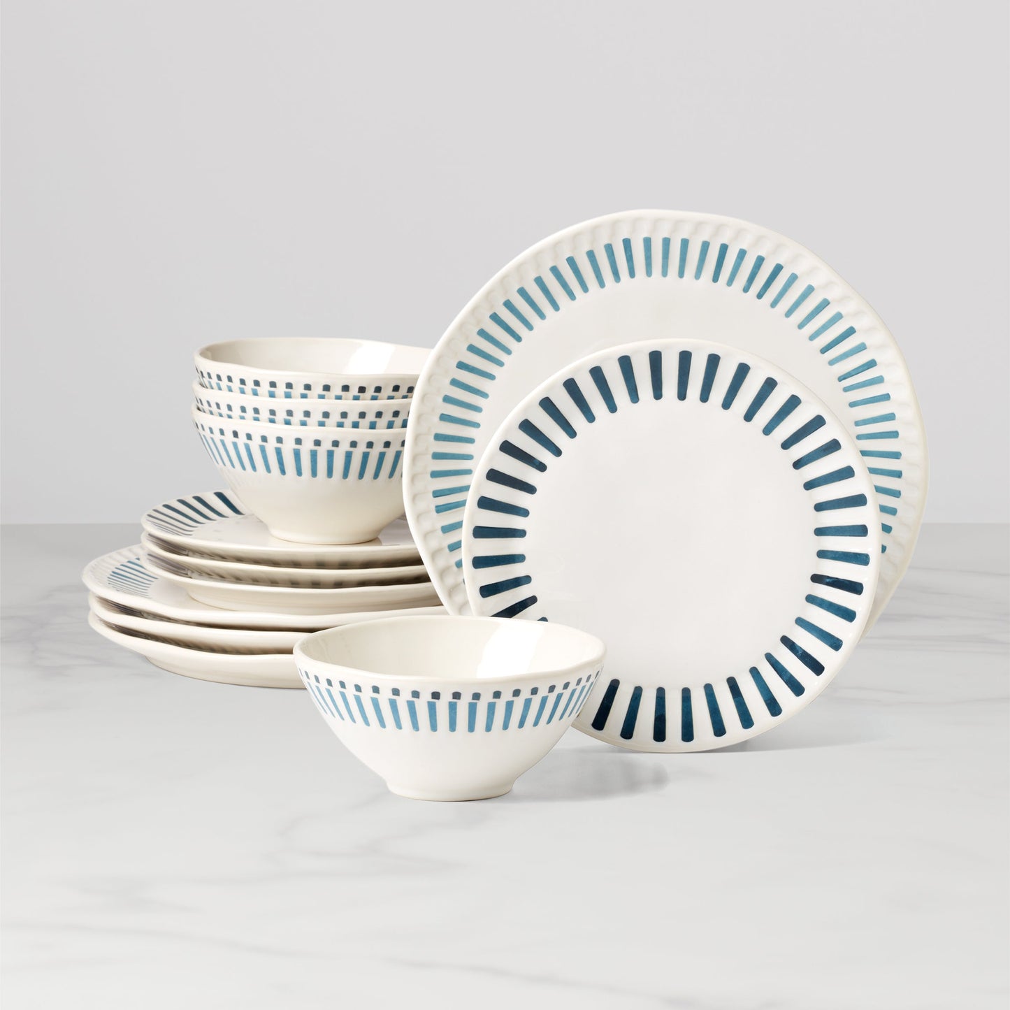 Artisanal Stripe 12-Piece Dinnerware Set
