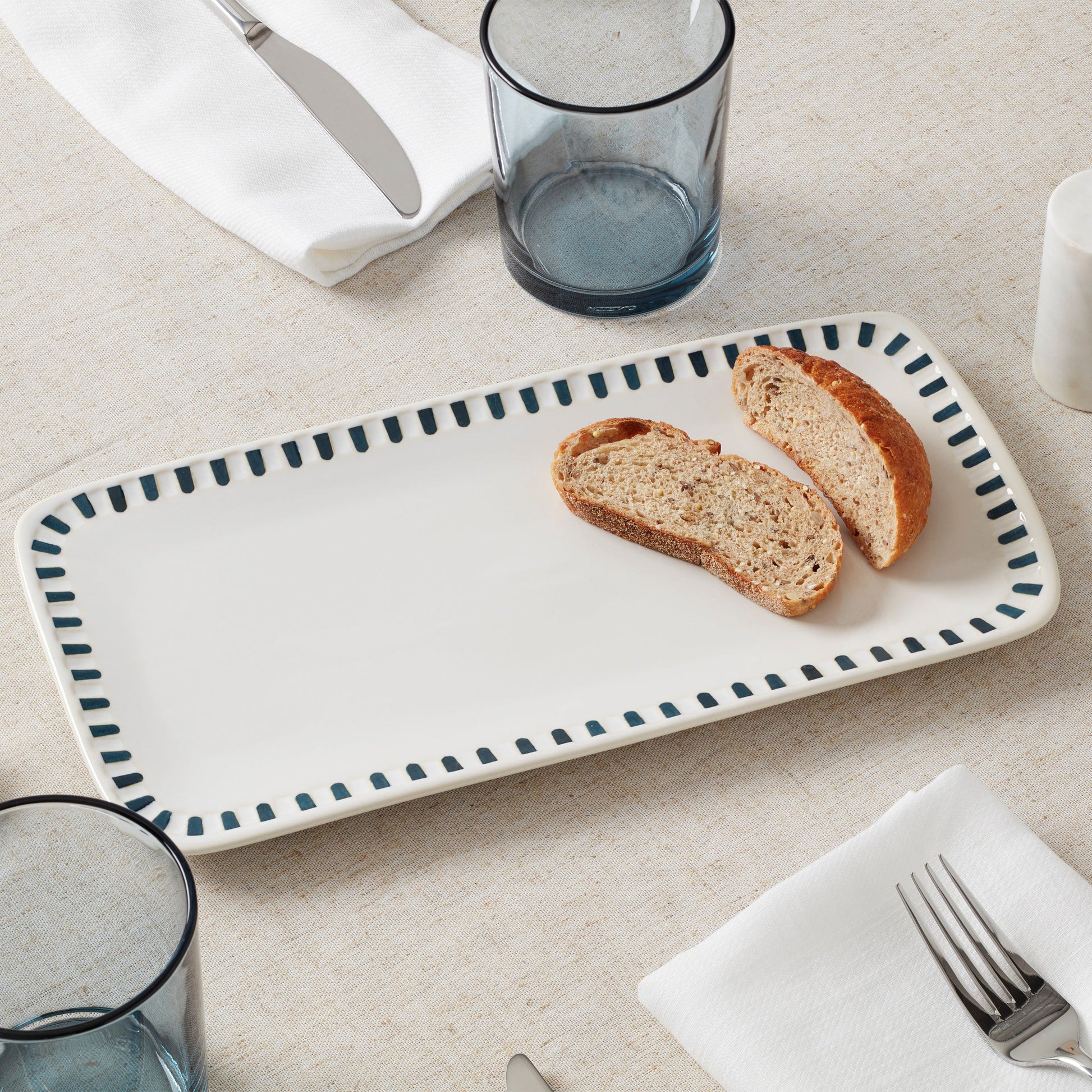 Artisanal Stripe Hors d'Oeuvres Tray