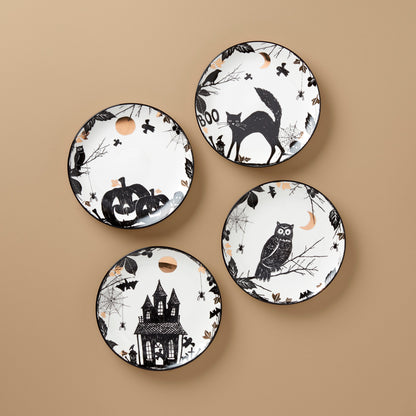 Haunted Halloween Accent Plates, Set of 4