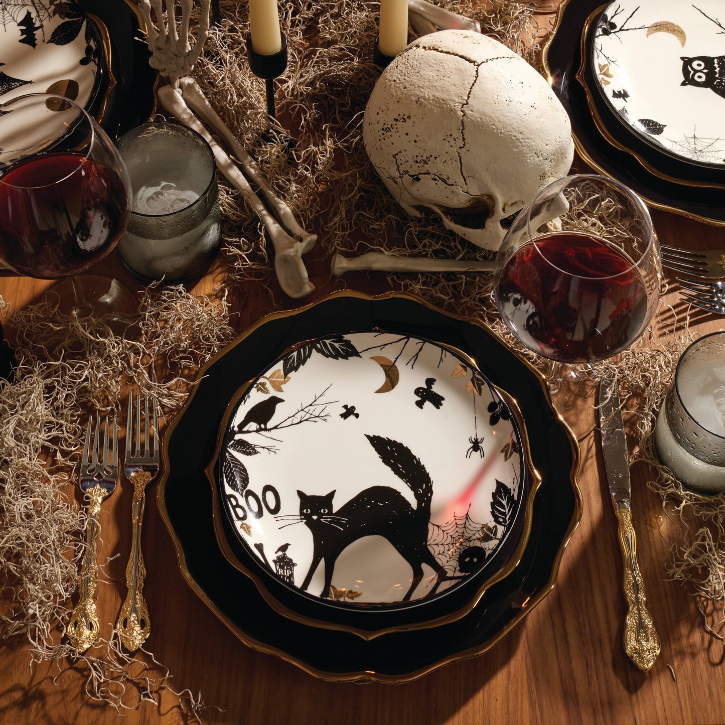 Haunted Halloween Accent Plates, Set of 4