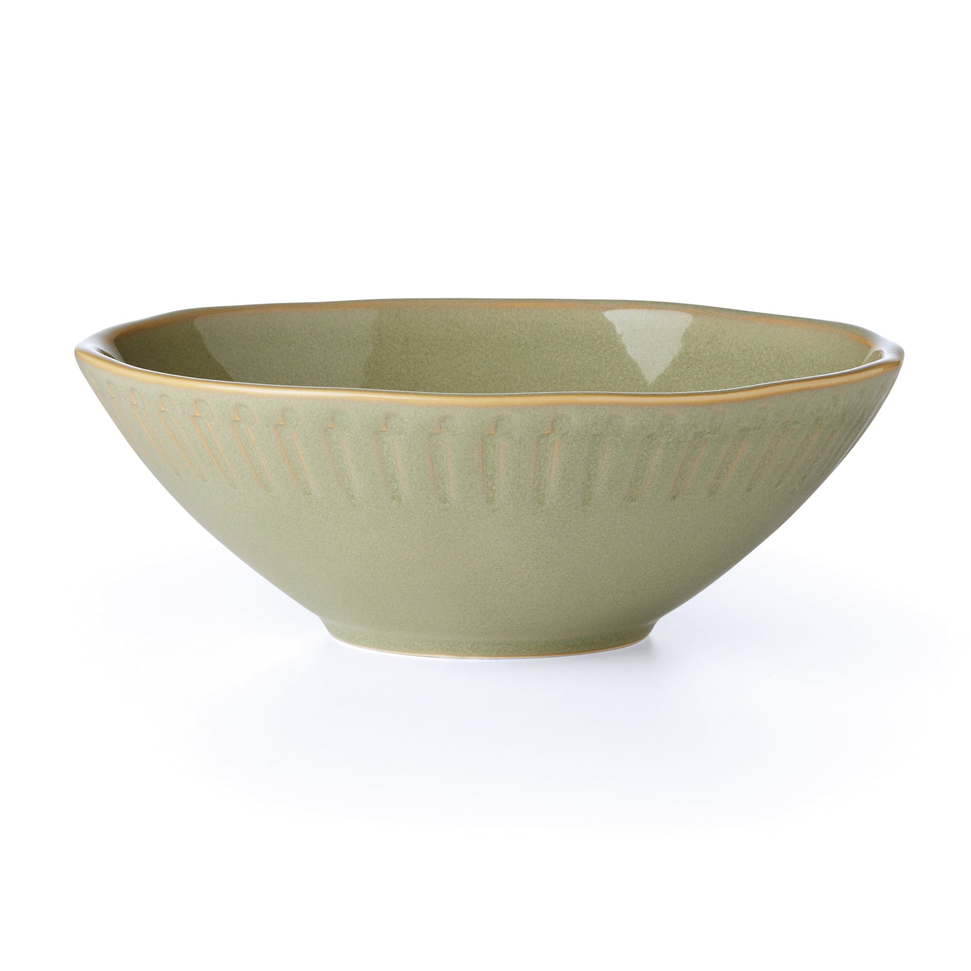 Artisanal Stripe Green Serving Bowl