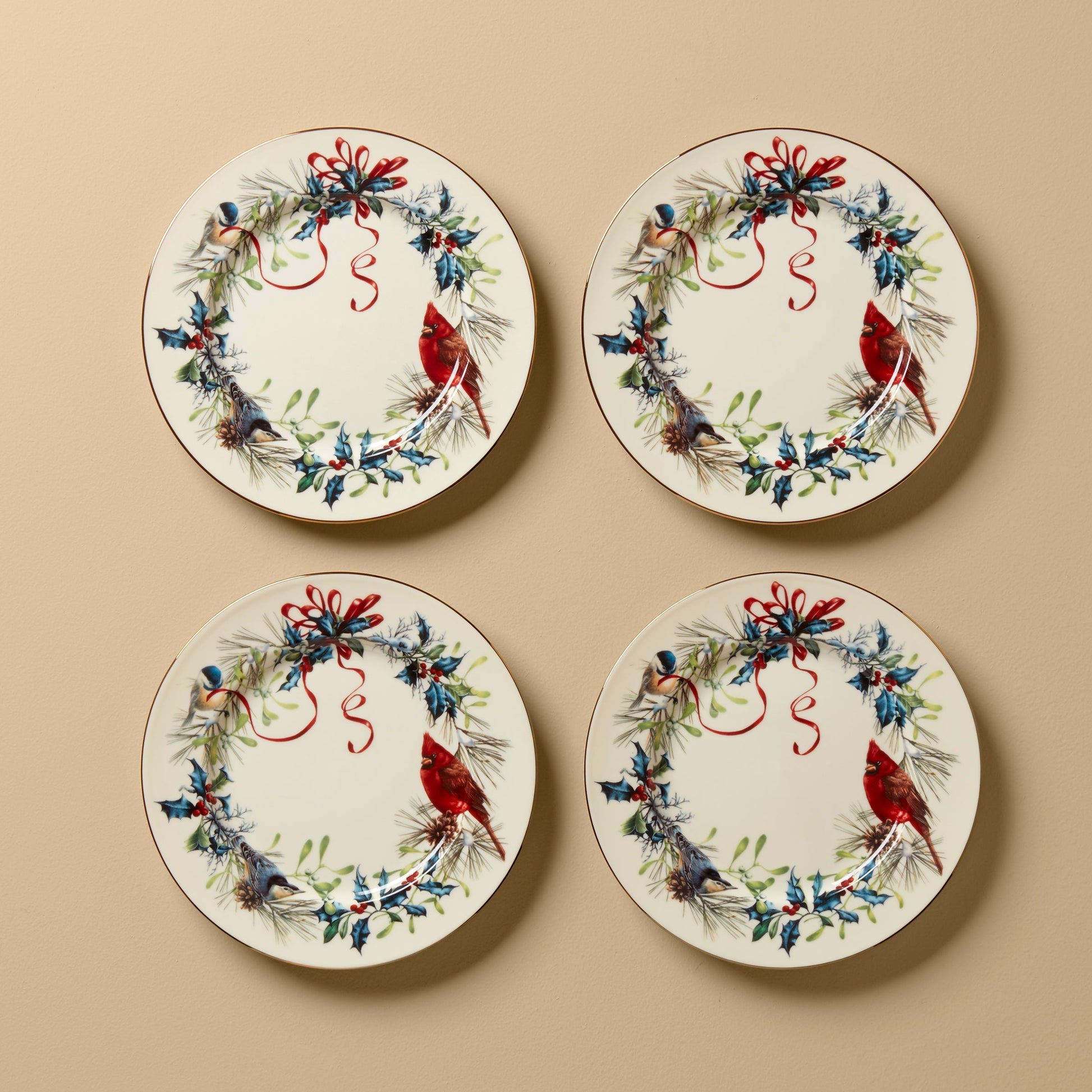 Winter Greetings Salad Plates, Set of 4