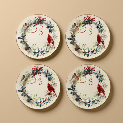 Winter Greetings Salad Plates, Set of 4
