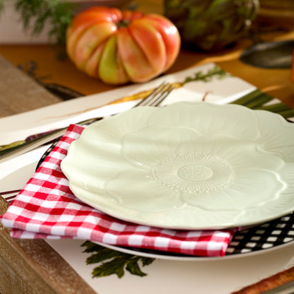 Gingham Black Dinner Plates, Set of 4