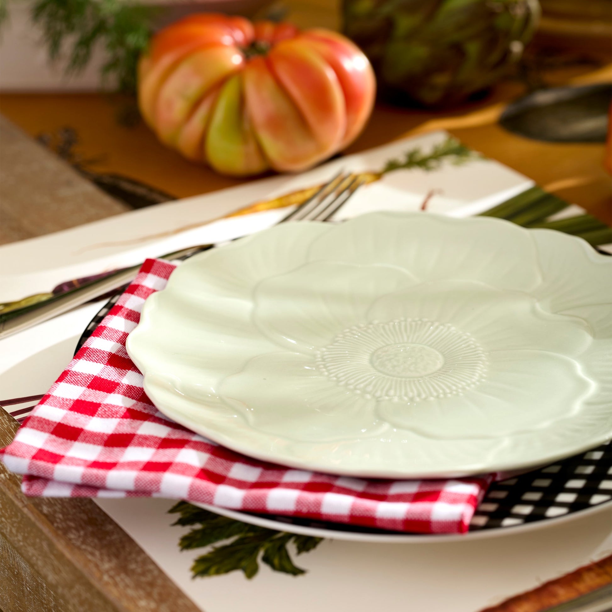 Butterfly Meadow Floral Green Accent Plates, Set of 4