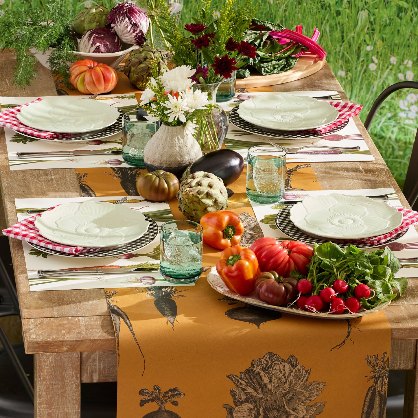 Butterfly Meadow Floral Green Accent Plates, Set of 4