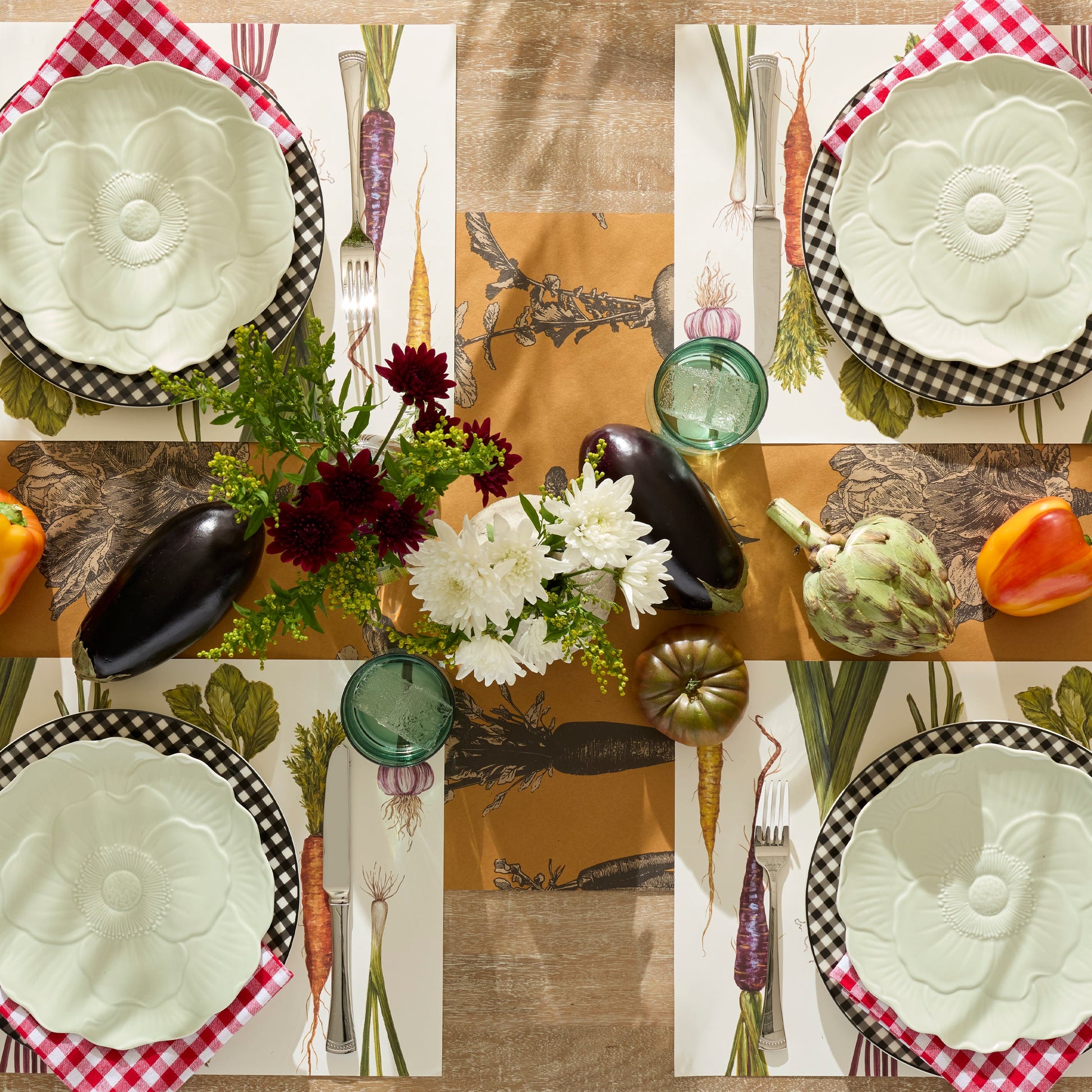 Butterfly Meadow Floral Green Accent Plates, Set of 4