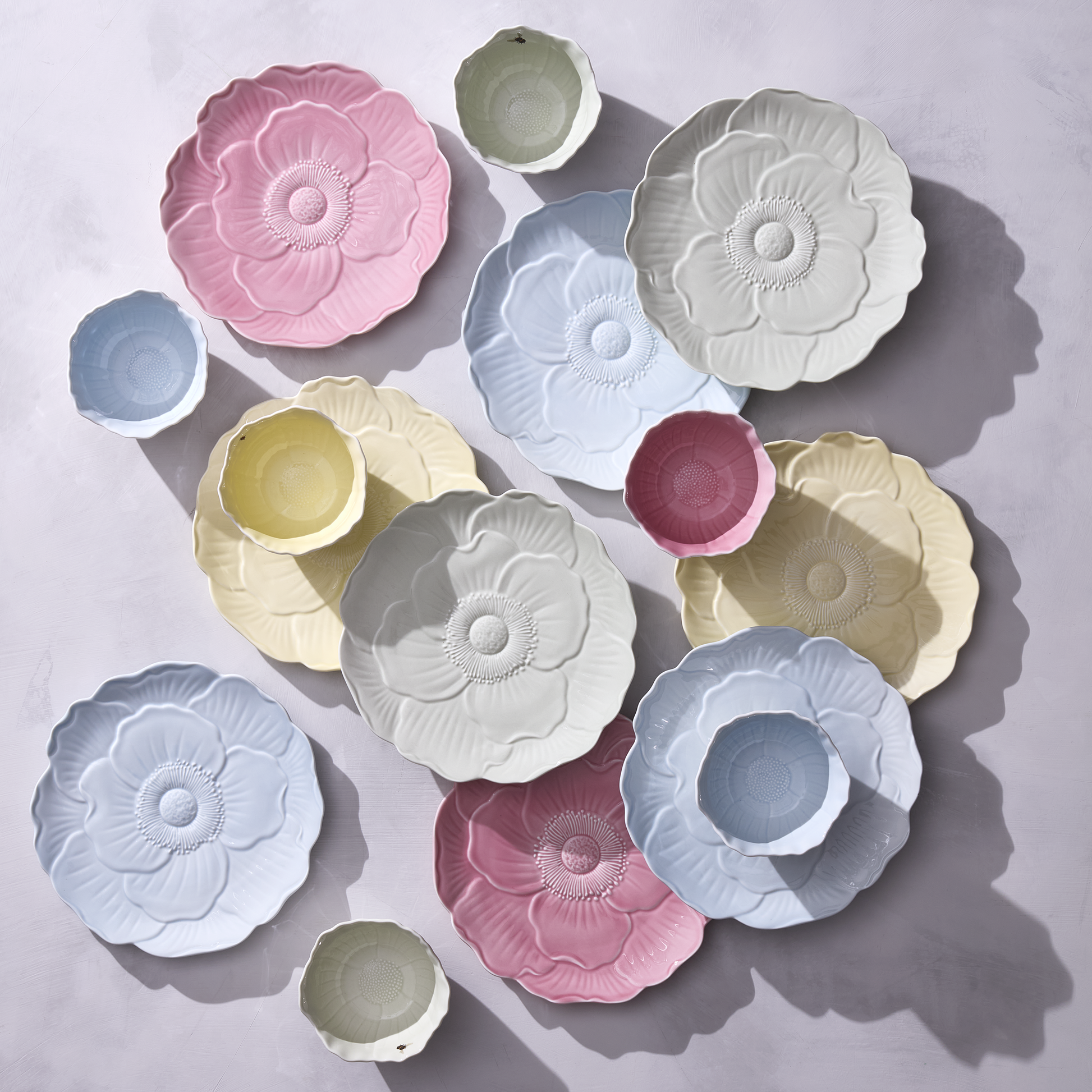Butterfly Meadow Floral Yellow Accent Plates, Set of 4