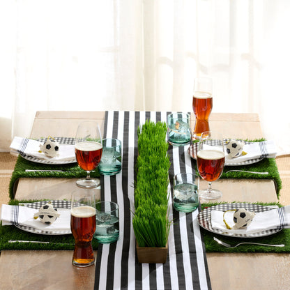 Gingham Black Dinner Plates, Set of 4