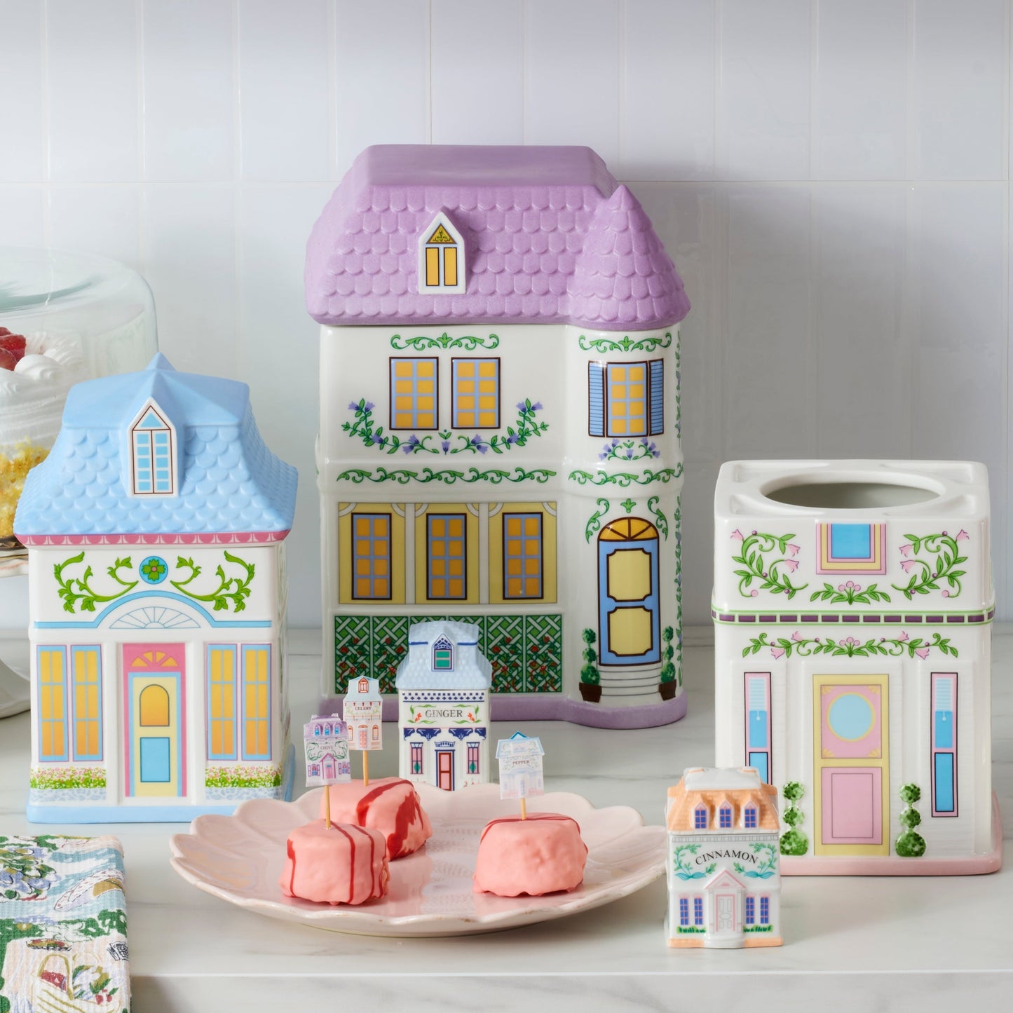 Lenox Spice Village House Canisters, Set of 3