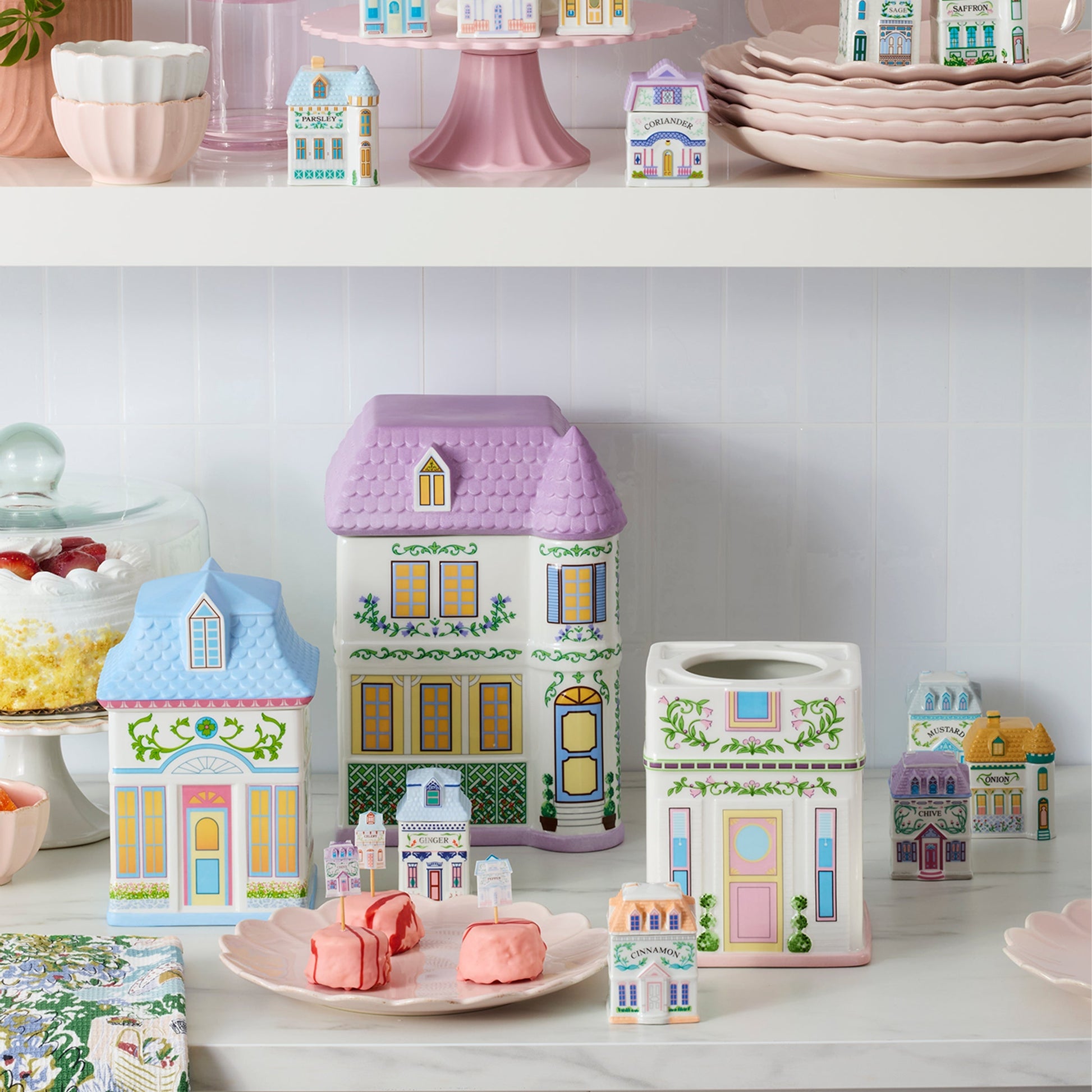 Lenox Spice Village House Canisters, Set of 3