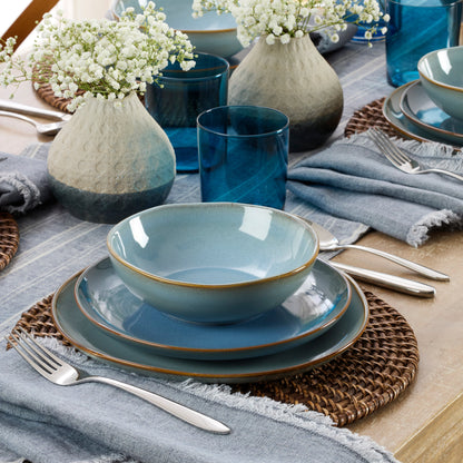 Organic Shades Blue 18-Piece Dinnerware Set