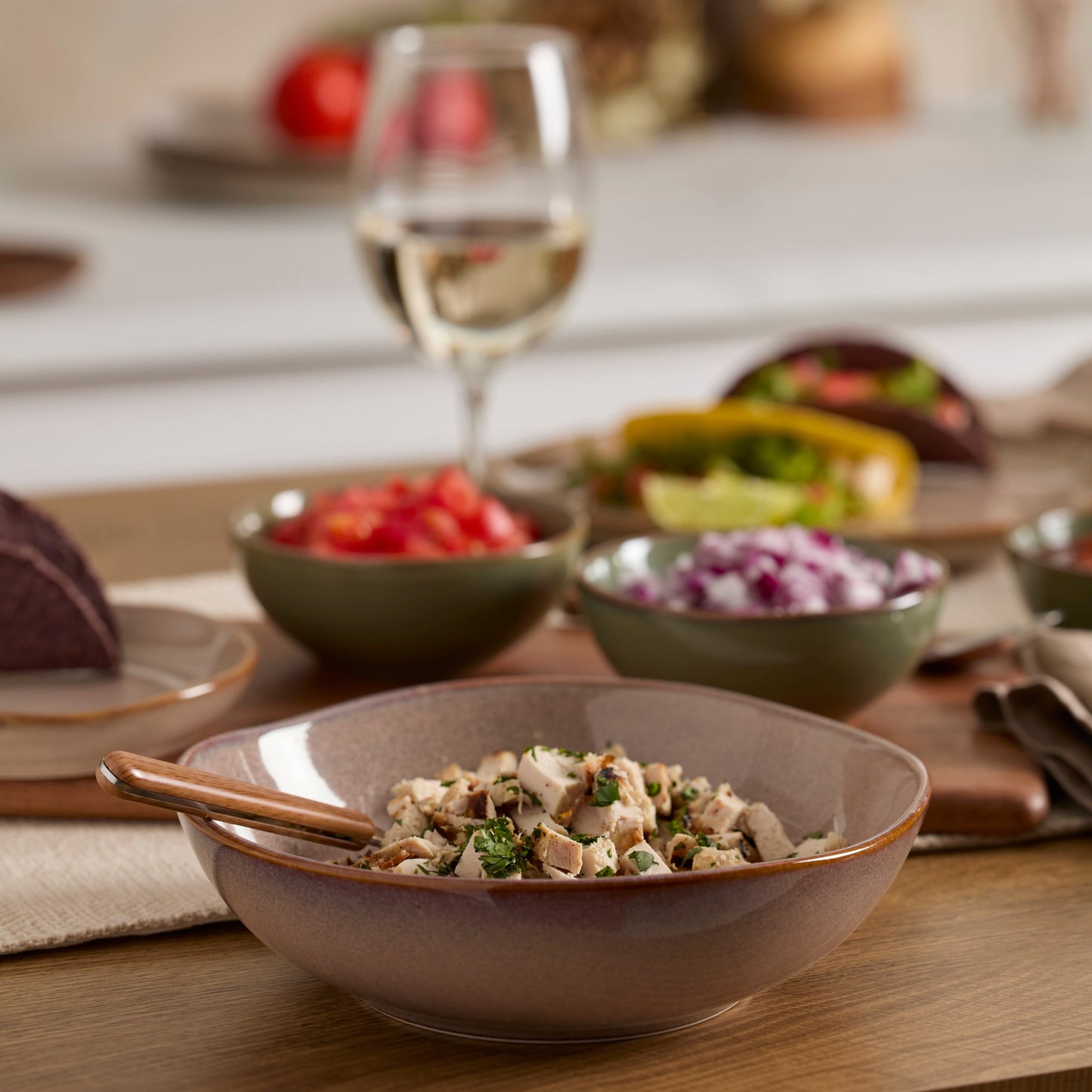 Organic Shades Clay Pasta Bowls, Set of 4