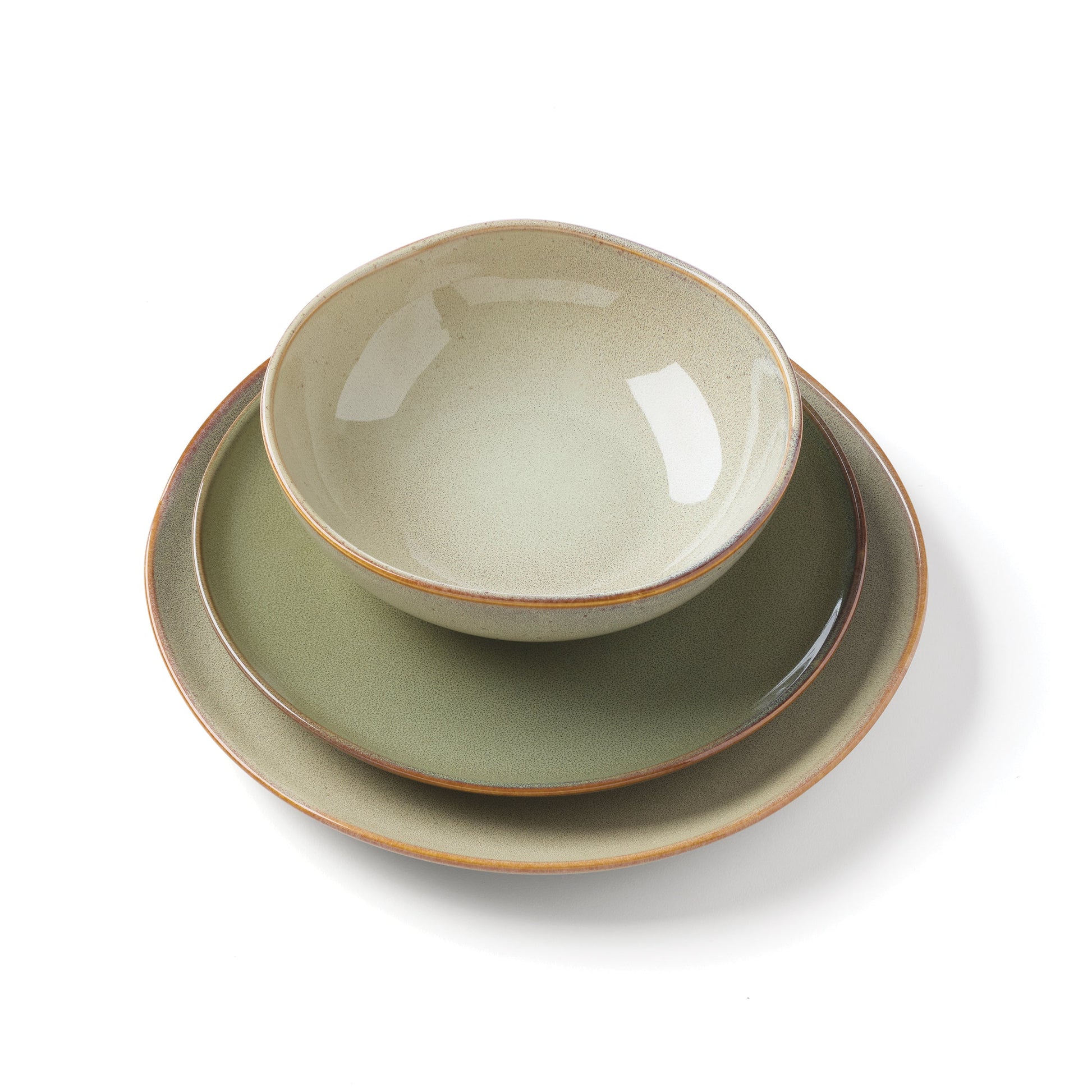 Organic Shades Sage Green 12-Piece Dinnerware Set
