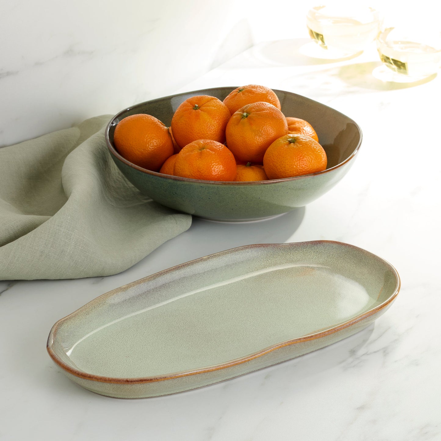 Organic Shades Sage Green 2-Piece Serving Set