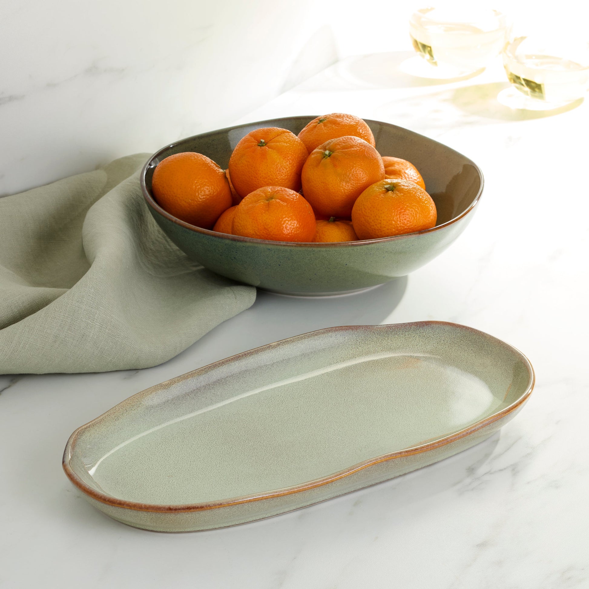 Organic Shades Sage Green 2-Piece Serving Set