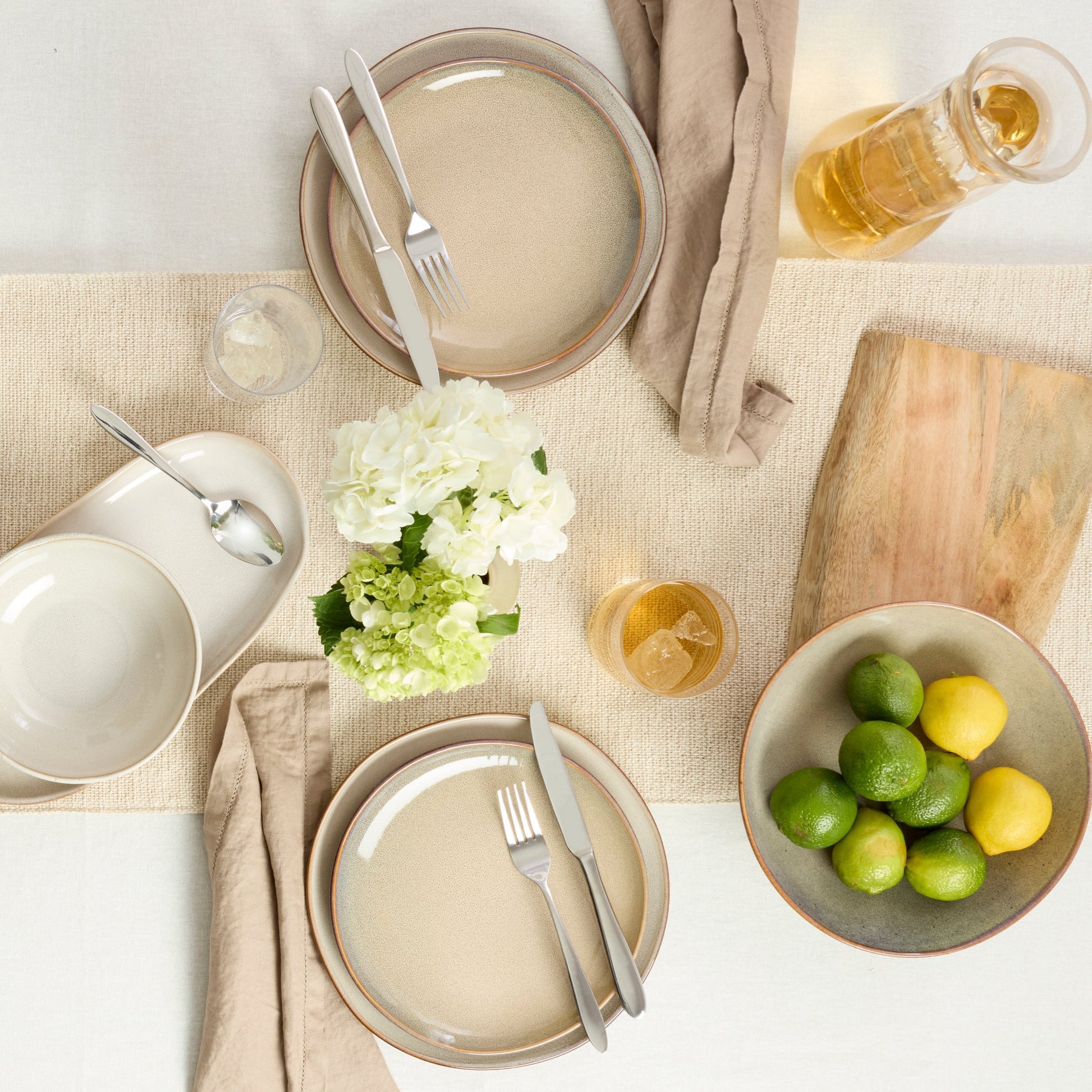 Organic Shades Oatmeal 12-Piece Dinnerware Set